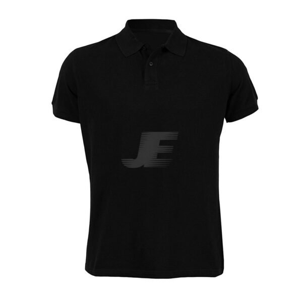 Mens Solid Black Color Two Button Short Sleeve Polo Shirt