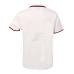 Mens Short Sleeve White Striped Collar Polo Shirt