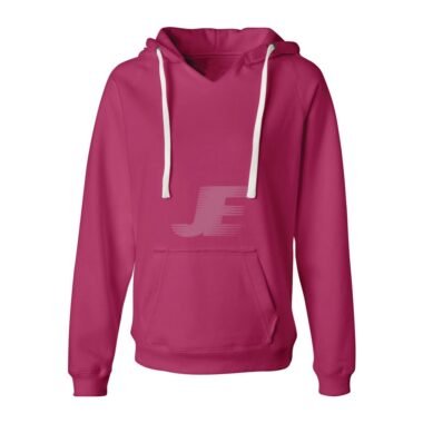 Women Pink Pullover V-Neck Fleece Hoodie