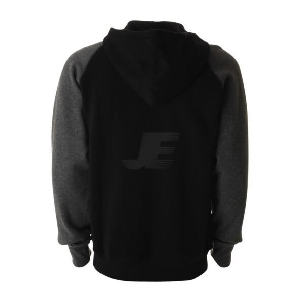 Black & Grey Two Color Heavyweight Metal Zip Fleece Hoodie