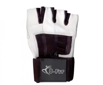 White Synthetic Leather Weight Lifting Gloves