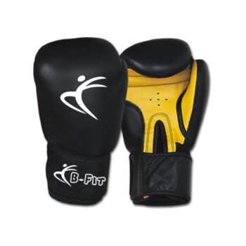Black Yellow Leather Boxing Gloves