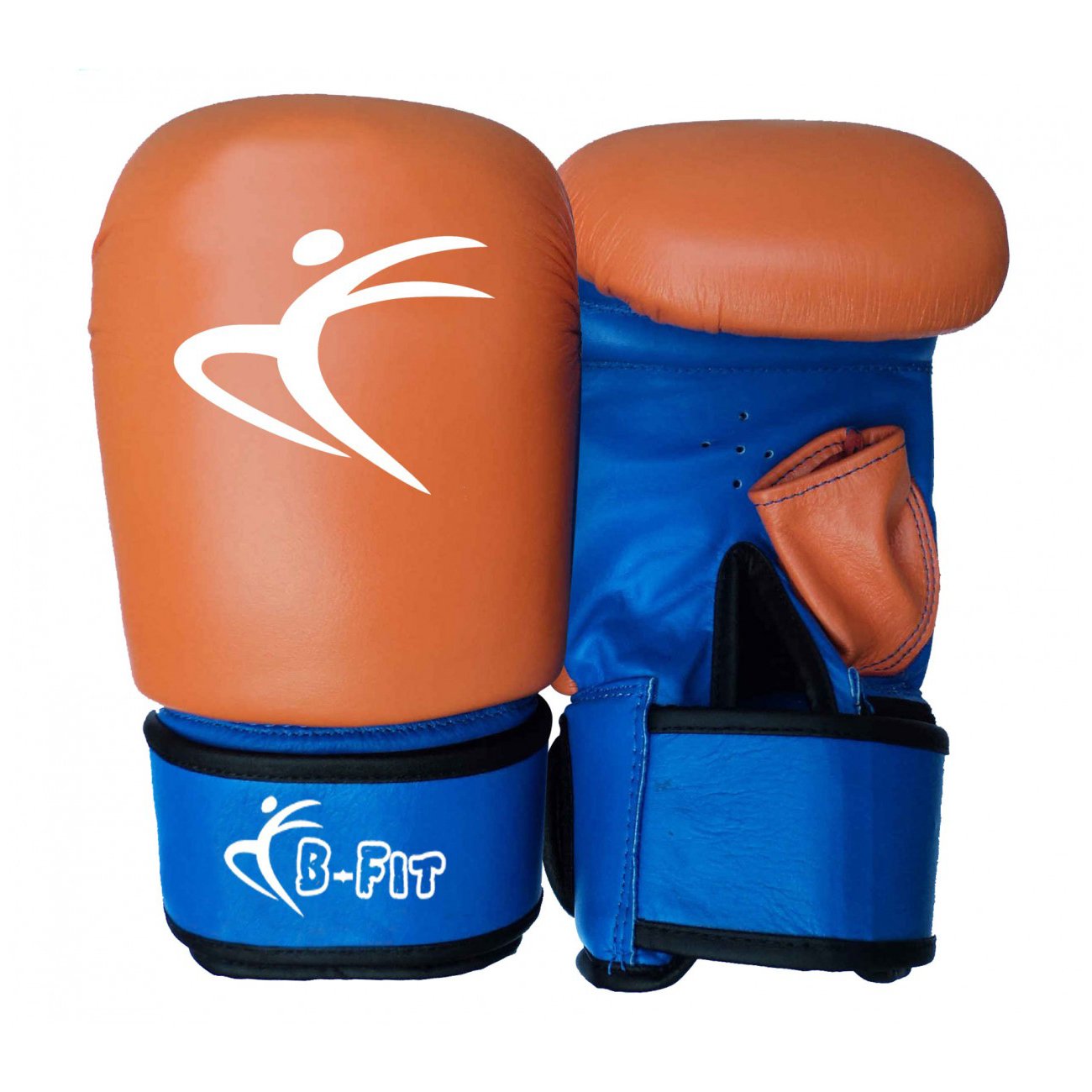 Orange with Blue Leather Boxing Bag Gloves With High Density Mold Orange with Blue Leather Boxing Bag Gloves With High Density Mold