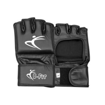 Full Black MMA Leather Grappling Gloves