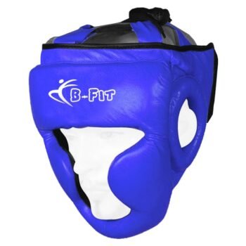 Blue Genuine Leather Boxing Head Guard