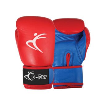 Red and Blue Professional Leather Boxing Gloves