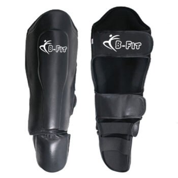 Profession Leather Black Boxing Shin Guards