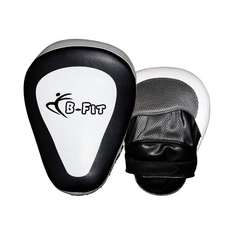 Professional Black and White Leather Focus Pads Curved Professional Black and White Leather Focus Pads Curved
