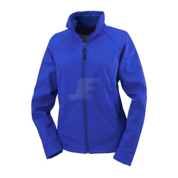 Women Raglan Sleeve Blue Softshell Jacket