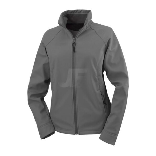 Women Raglan Sleeve Grey Softshell Jacket