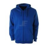 Mens Heavyweight Cotton Royal Blue Zipper Fleece Hoodie