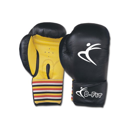Black and Yellow Leather Boxing Gloves Elasticated Cuff Closure Black and Yellow Leather Boxing Gloves Elasticated Cuff Closure