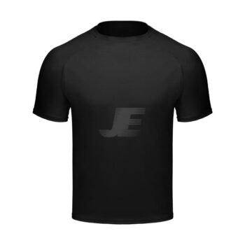 Mens Black Raglan Short Sleeve Compression T-Shirt