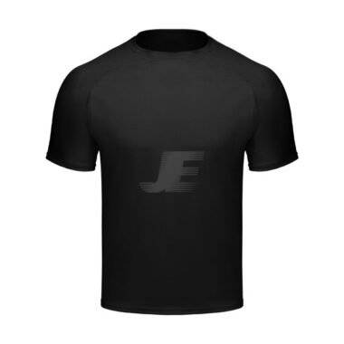 Mens Black Raglan Short Sleeve Compression T-Shirt