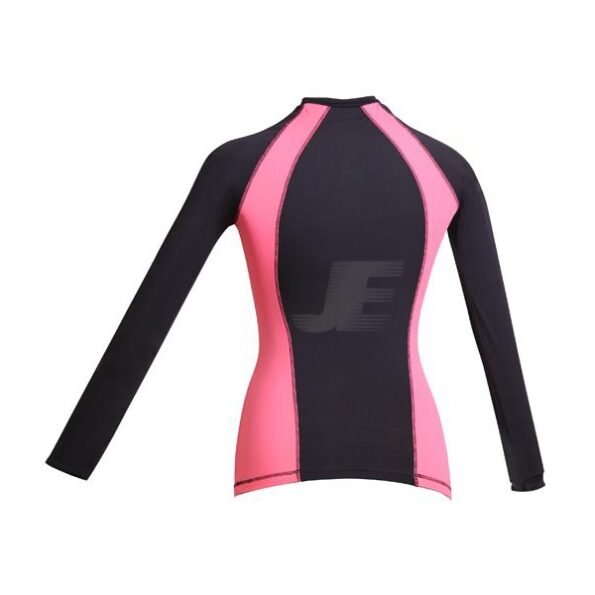 Women Black & Pink Full Sleeve Yoga Workout Compression Shirt