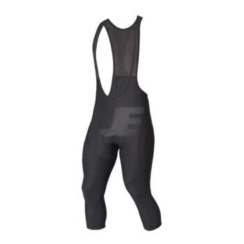 Black Calf Length Winter Cycling Bib Tight Gel Chamois Padded