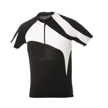 Mens Black & White Half Zip Short Sleeve Cycle Jersey