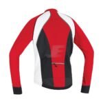 Mens Red & White Full Zip Winter Long Sleeve Cycling Jersey