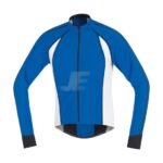 Mens Red & White Full Zip Winter Long Sleeve Cycling Jersey