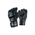 Black Padded Leather MMA Grappling Gloves