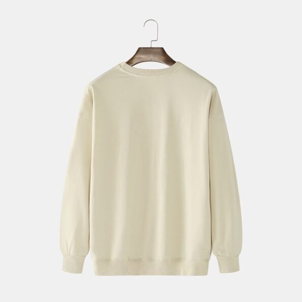 Cat Printed Solid Color Cotton Fleece Sweatshirt
