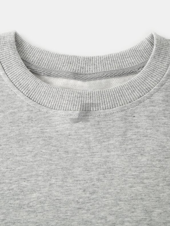 Blank Heather Grey Cotton Fleece Sweatshirt