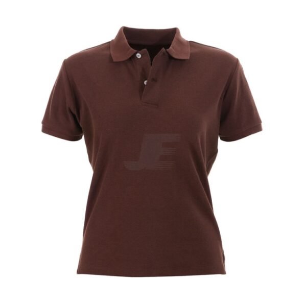Women Short Sleeve Two Button Cotton Pique Polo Shirt
