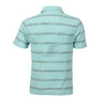 Mens Short Sleeve Striped Polo Shirt With Pocket