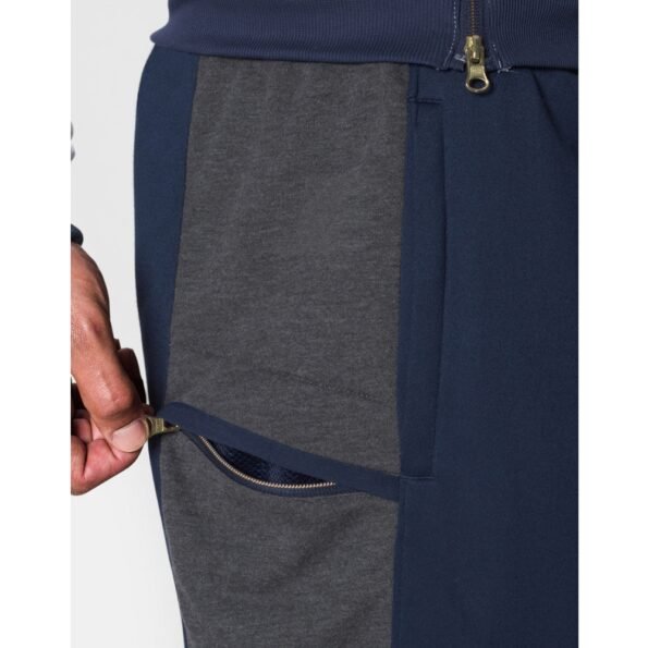 Mens 100% Polyester Quick Dry Navy Interlock Gym Trousers