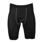 Mens Contrast Stitch Base Layers Black Compression Shorts