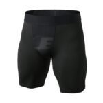Mens Base Layers Grey Compression Shorts With Front Mesh