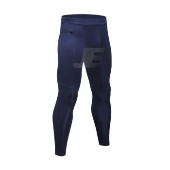 Zip Mobile Pocket Navy Gym Workout Tight Compression Pant
