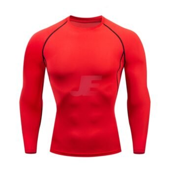 Mens Base Layers Red Long Sleeve Compression Shirt