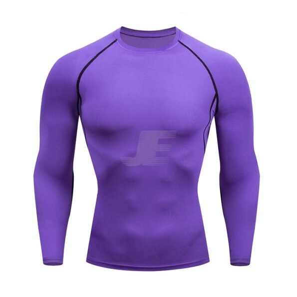 Mens Base Layers Purple Long Sleeve Compression Shirt