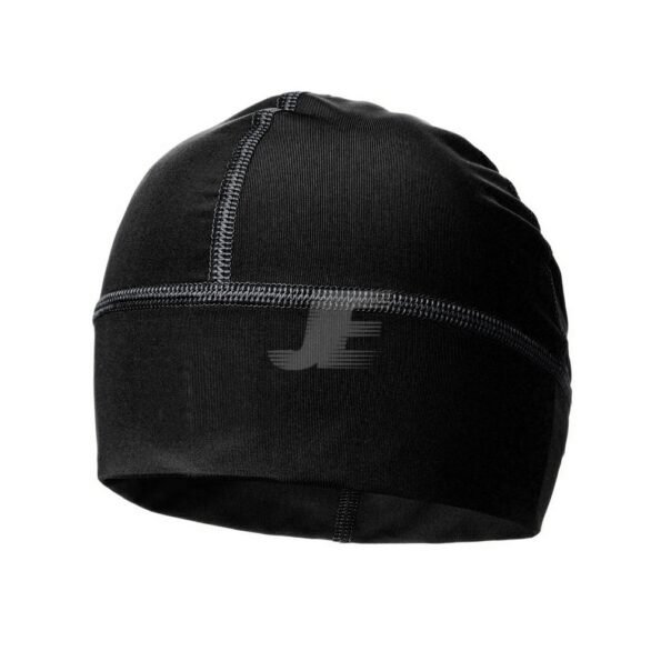 Black 4 Way Stretch Supplex Fabric Winter Cycling Cap