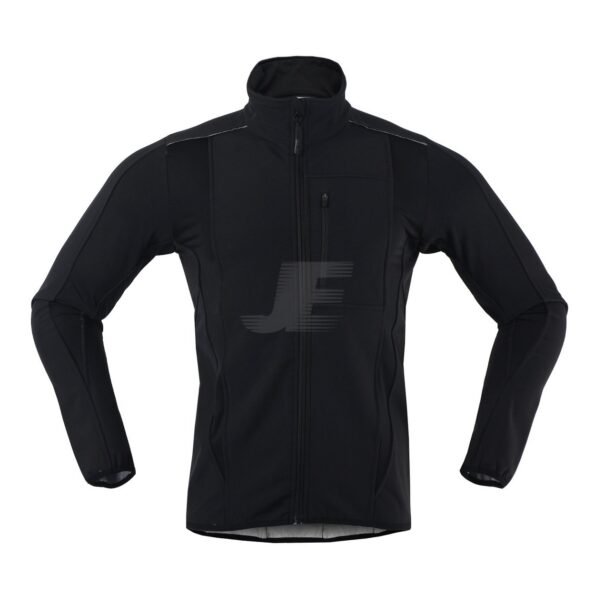 Chest Pocket Black Softshell Winter Cycle Jacket