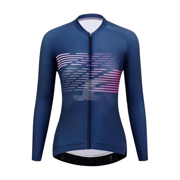 Women Custom Sublimation Printed Long Sleeve Cycling Jersey