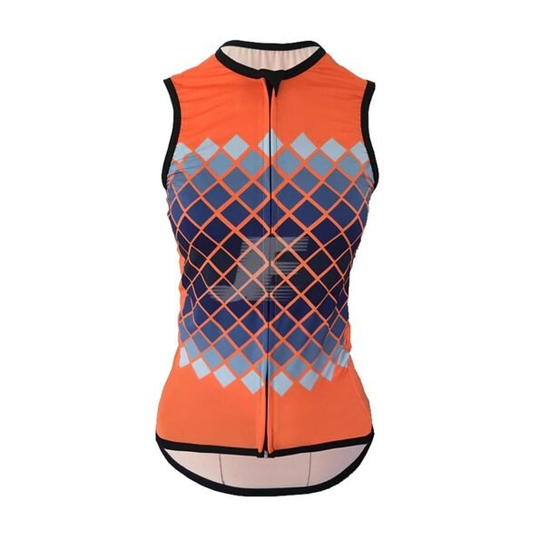 Women Custom Sublimation Printed Sleeveless Cycling Jersey