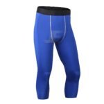 Mens Red Base Layers 3/4 Length Compression Capri Leggings