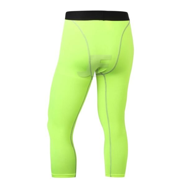 Mens Hi Viz Tight 3/4 Length Yellow Fluorescent Capri Leggings