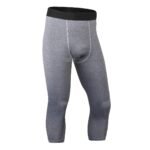 Mens Red Base Layers 3/4 Length Compression Capri Leggings