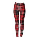 Women Checkered Design Sublimation Printed Yoga Workout Leggings