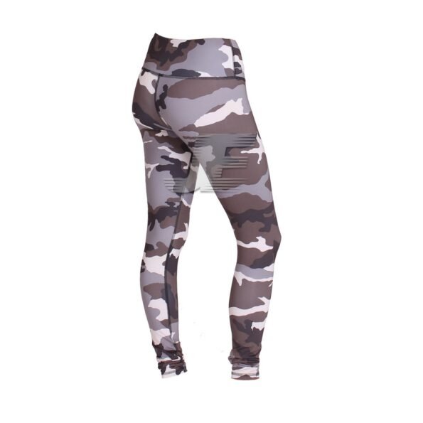 Women High Waist Grey Camouflage Printed Yoga Leggings