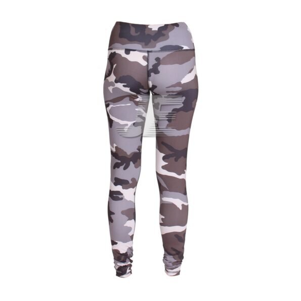 Women High Waist Grey Camouflage Printed Yoga Leggings