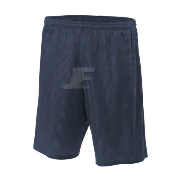 Multipurpose Long Inseam Navy Tricot Mesh Training Shorts