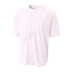 Black Front Button Mesh Short Sleeve Baseball Jersey