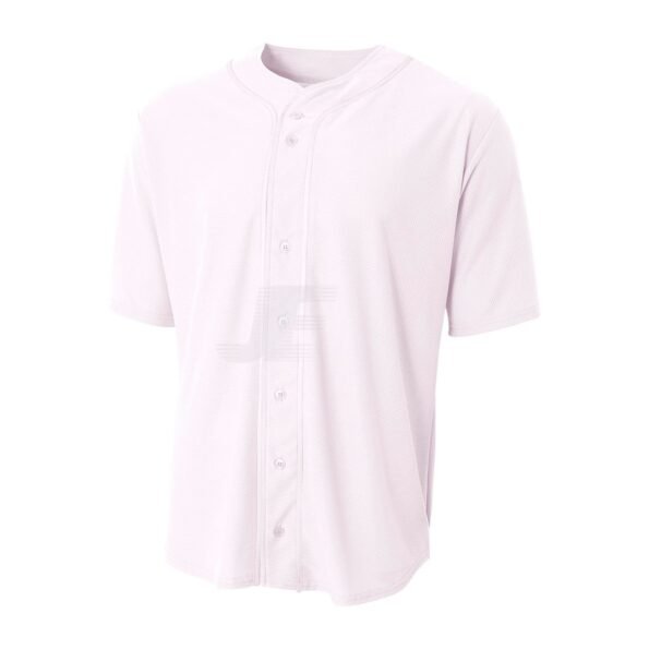Black Front Button Mesh Short Sleeve Baseball Jersey