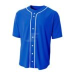 Black Front Button Mesh Short Sleeve Baseball Jersey