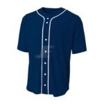 Black Front Button Mesh Short Sleeve Baseball Jersey