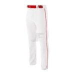 White Wrap Knit Open Bottom Baseball Pant